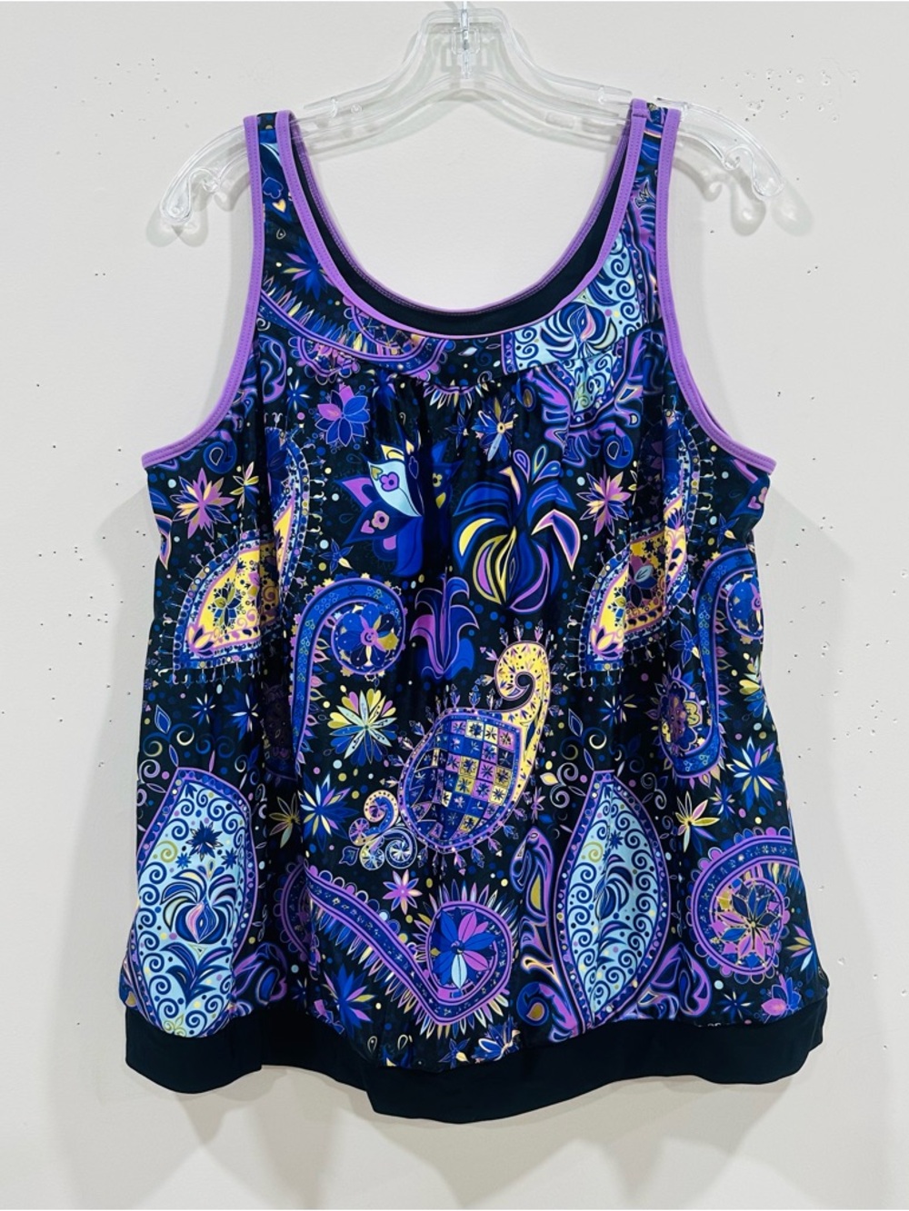 Women’s Purple Paisley Tankini Top
